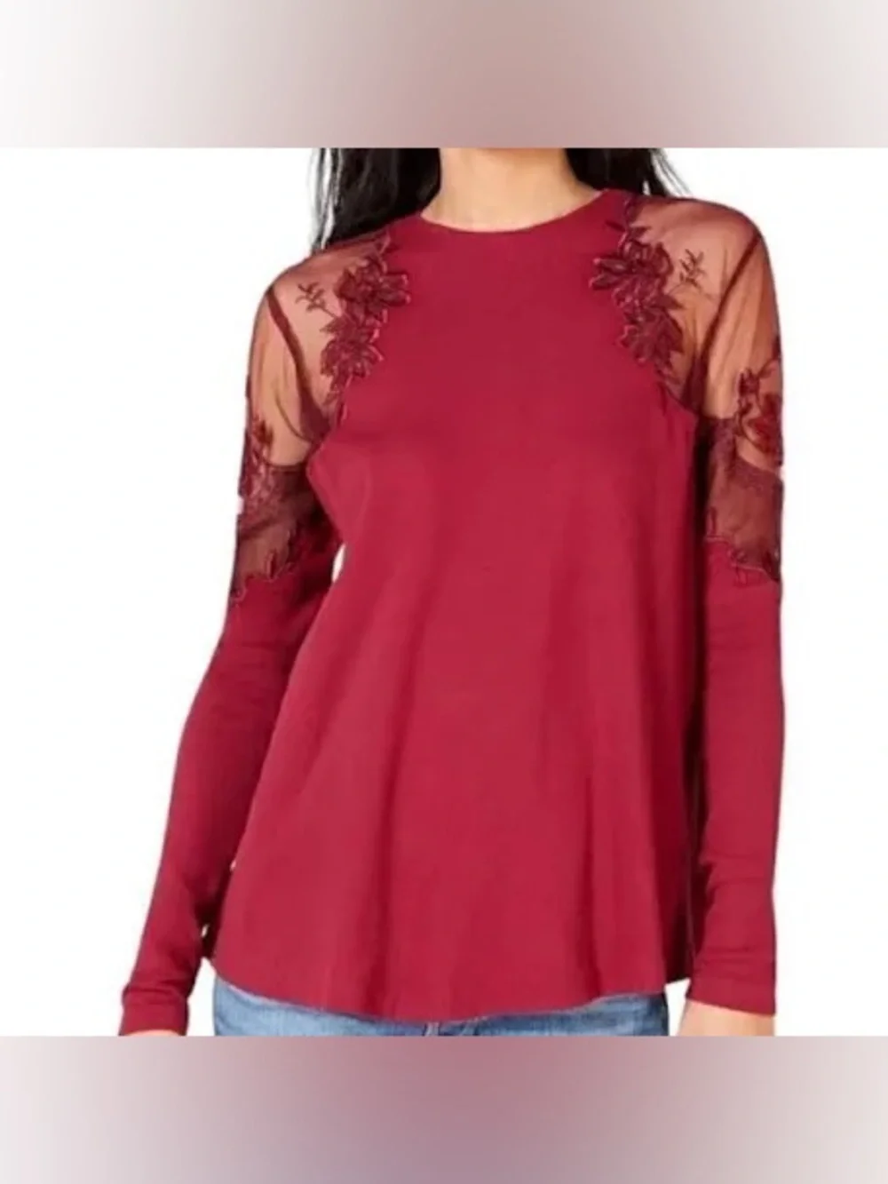 Free People Daniella Top in Burgundy